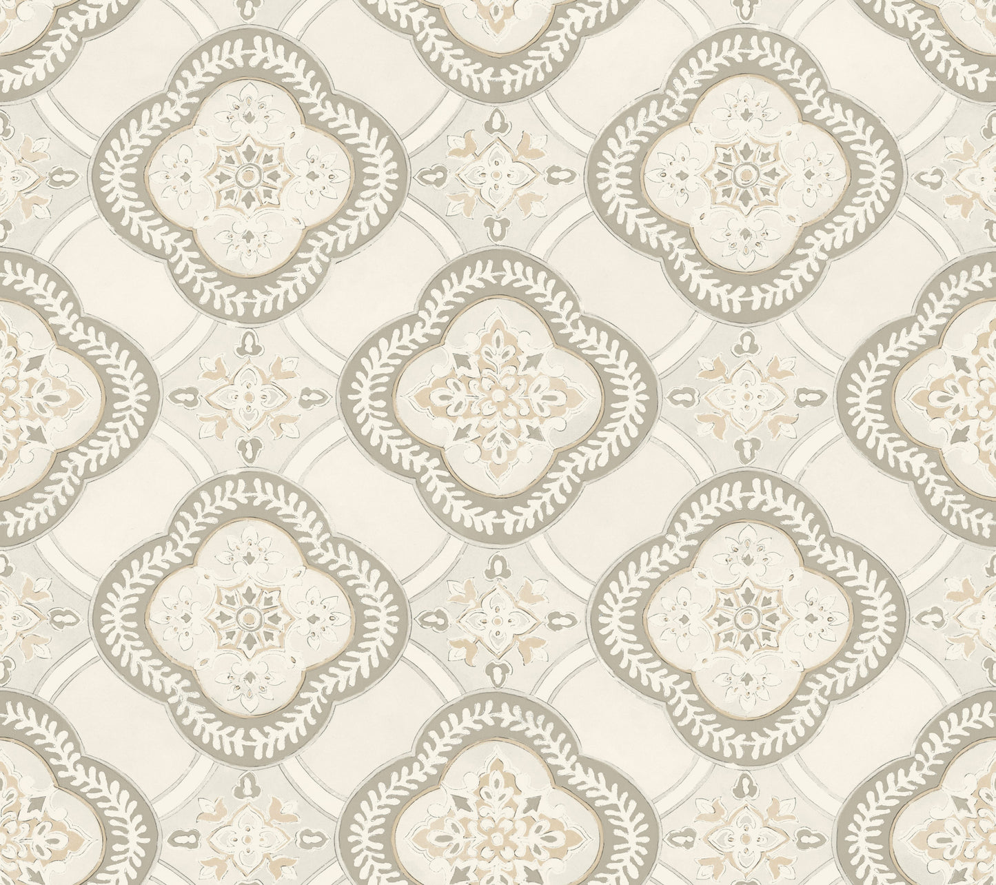 York Wallcoverings Greenhouse Garden Trellis Hazel Wallpaper  Geometrics Neutrals   - GO8212