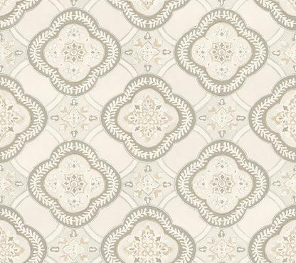 York Wallcoverings Greenhouse Garden Trellis Hazel Wallpaper  Geometrics Neutrals   - GO8212