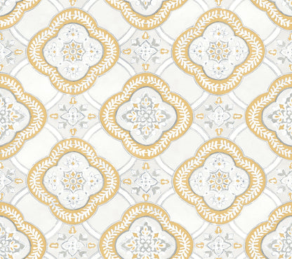 York Wallcoverings Greenhouse Garden Trellis Ochre Wallpaper  Geometrics Yellows   - GO8215