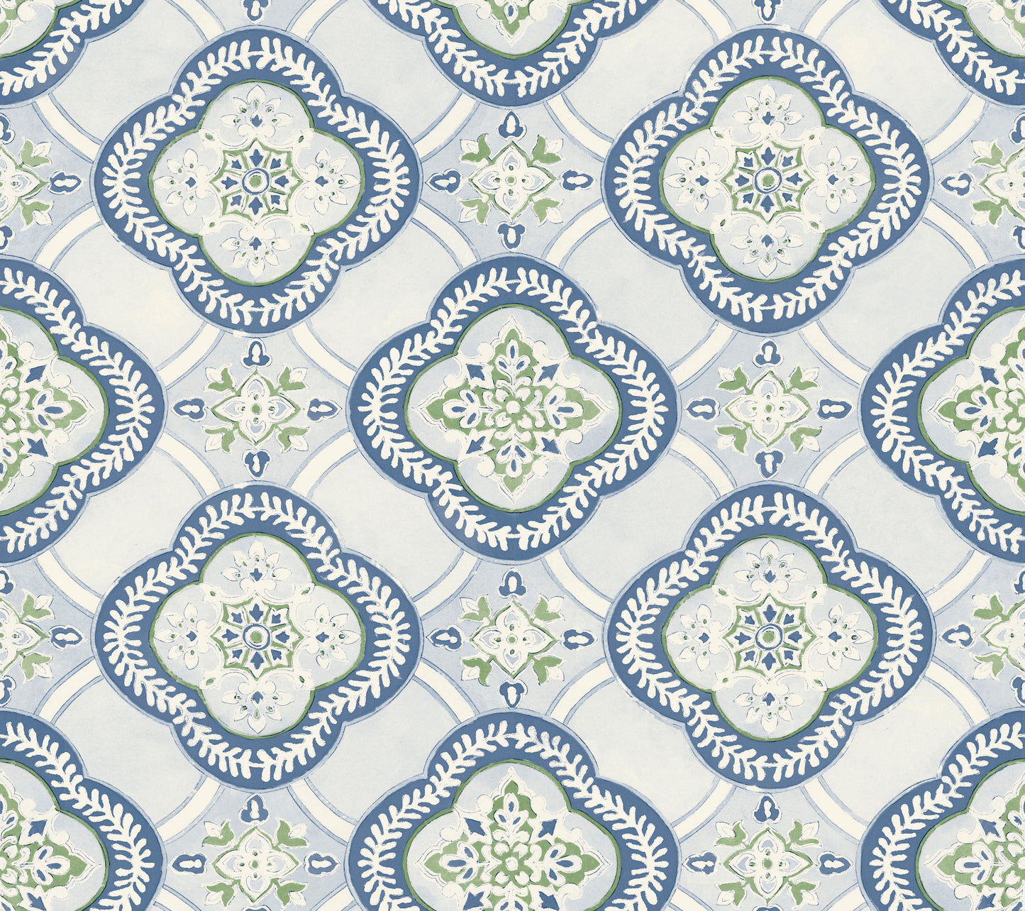 York Wallcoverings Greenhouse Garden Trellis Cobalt Wallpaper  Geometrics Blues   - GO8216
