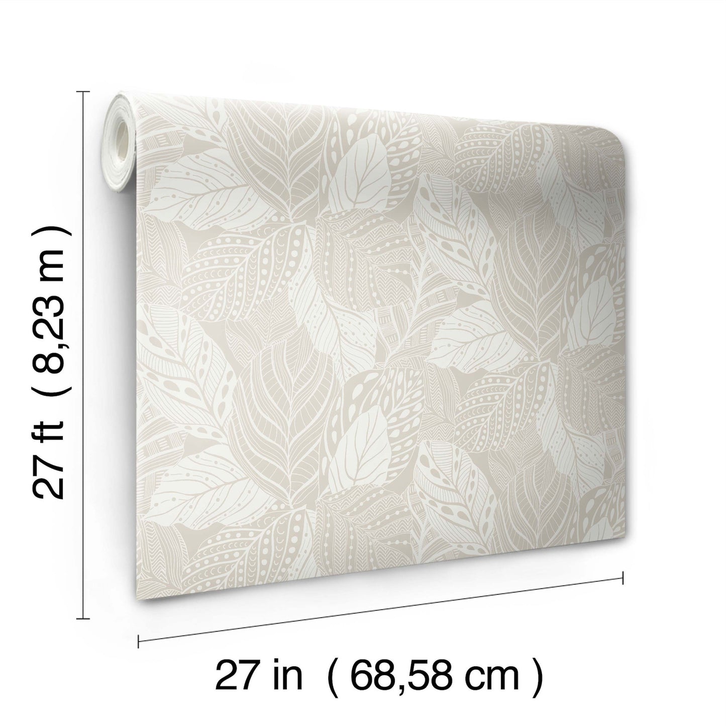 York Wallcoverings Greenhouse Vinca White Metallic Wallpaper  Botanical Metallics   - GO8222