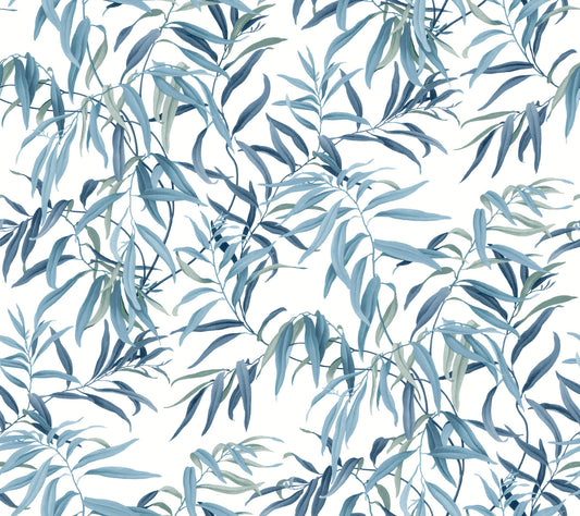York Wallcoverings Greenhouse Willow Grove Sky Blue Wallpaper  Botanical Blues   - GO8242