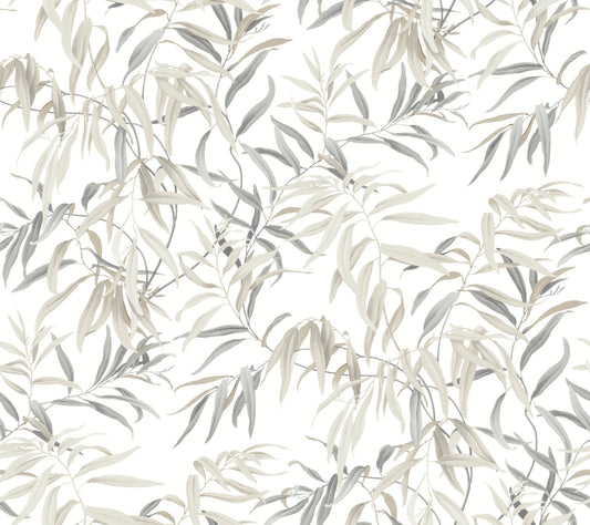 York Wallcoverings Greenhouse Willow Grove Sand Wallpaper  Botanical Neutrals   - GO8243