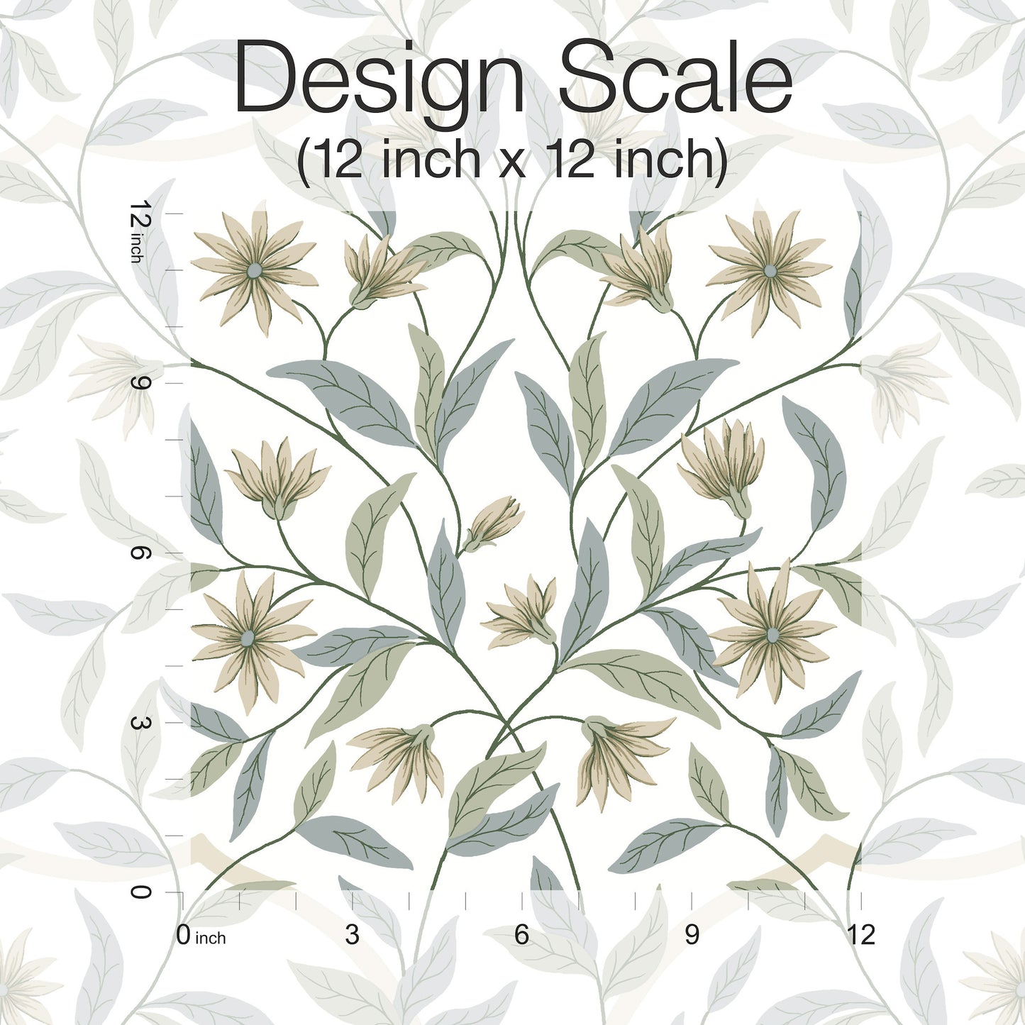 York Wallcoverings Black and White, III Eucalyptus Jasmine Wallpaper  Florals and Flowers Yellows   - GO8253