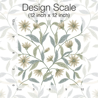 York Wallcoverings Black and White, III Eucalyptus Jasmine Wallpaper  Florals and Flowers Yellows   - GO8253