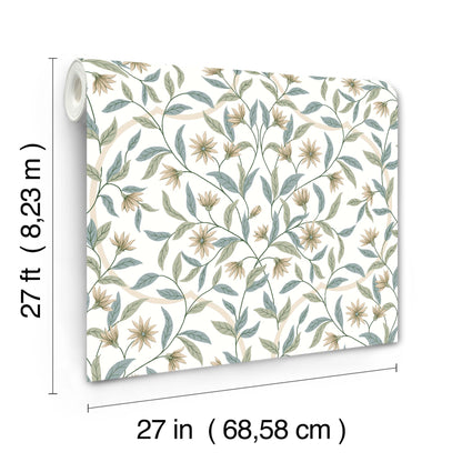York Wallcoverings Earthy Tones Eucalyptus Jasmine Wallpaper Florals & Flowers Florals & Flowers Jasmine   - GO8253