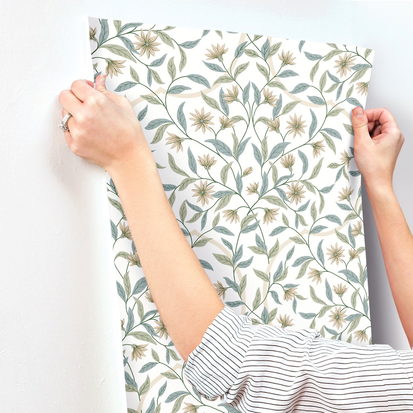 York Wallcoverings Black and White, III Eucalyptus Jasmine Wallpaper  Florals and Flowers Yellows   - GO8253