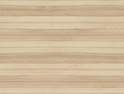Wallpaper featuring a brown leaf-oak motif with beige stripes on a light background, subtle texture.