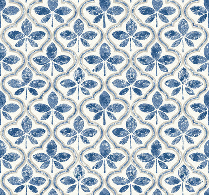 York Wallcoverings Black and White, III Sevilla Cobalt Wallpaper  Geometrics Blues   - GO8273