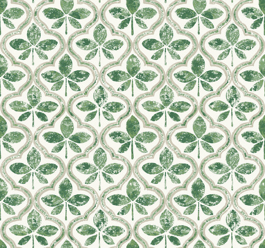 York Wallcoverings Greenhouse Sevilla Clover Wallpaper  Geometrics Greens   - GO8274