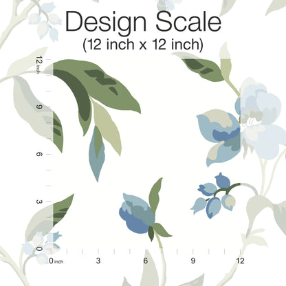 York Wallcoverings Greenhouse Springtime Blue and Green Wallpaper  Florals and Flowers Multicolor   - GO8283