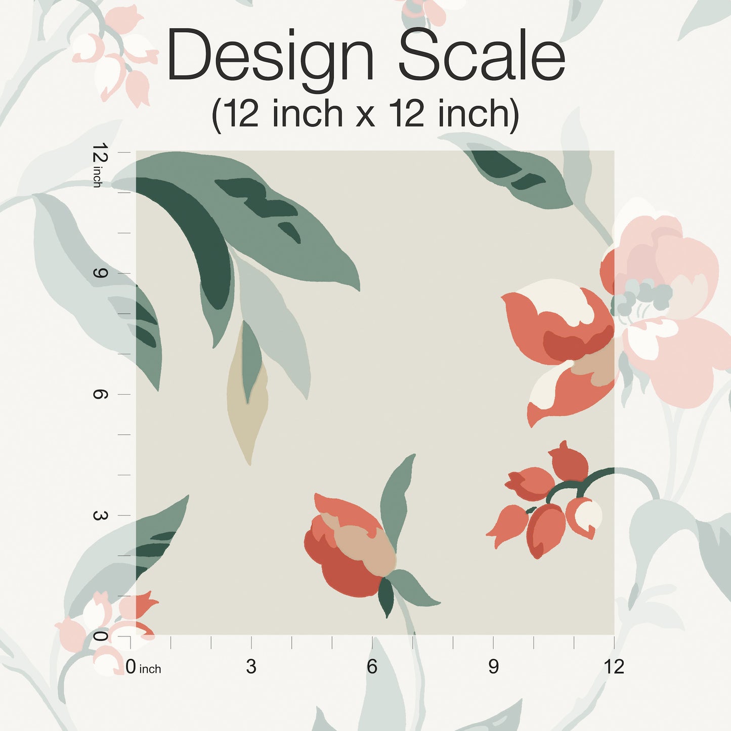 York Wallcoverings Greenhouse Springtime Beige and Orange Wallpaper  Florals and Flowers Multicolor   - GO8284