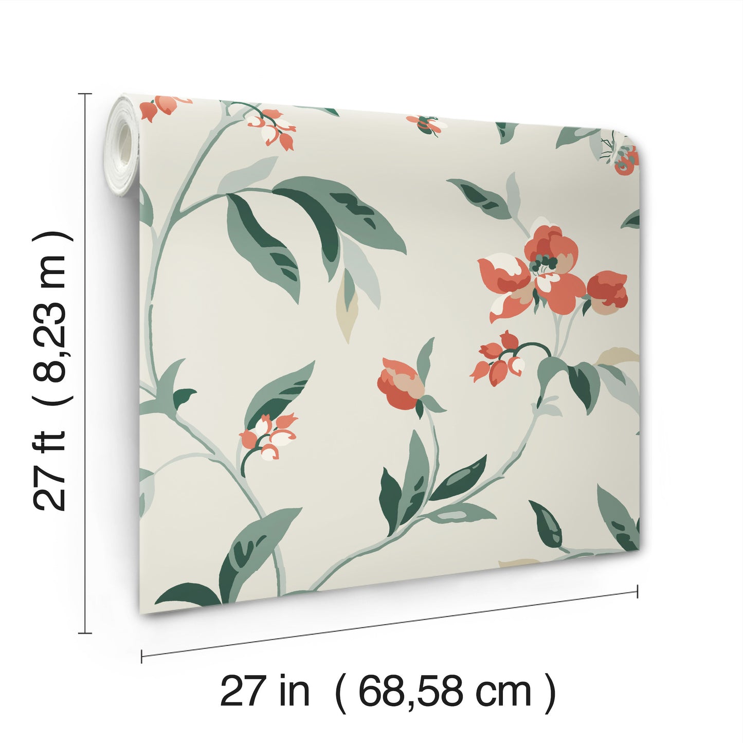 York Wallcoverings Greenhouse Springtime Beige and Orange Wallpaper  Florals and Flowers Multicolor   - GO8284