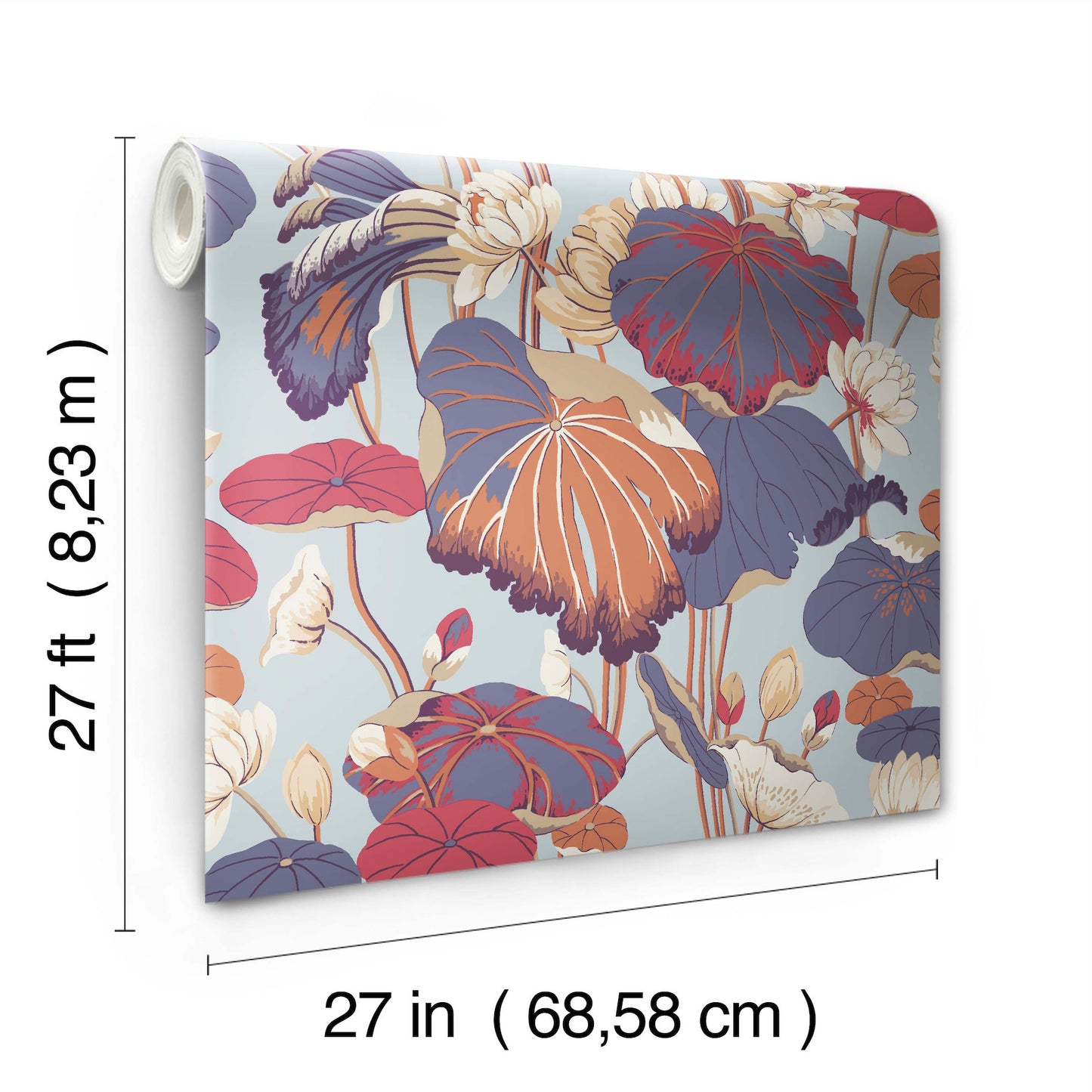 York Wallcoverings Greenhouse Lotus Pond Purple and Pink Wallpaper  Botanical Multicolor   - GO8291