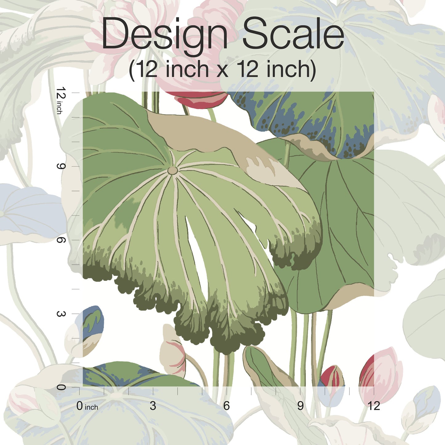 York Wallcoverings Greenhouse Lotus Pond Green and Pink Wallpaper  Botanical Multicolor   - GO8293