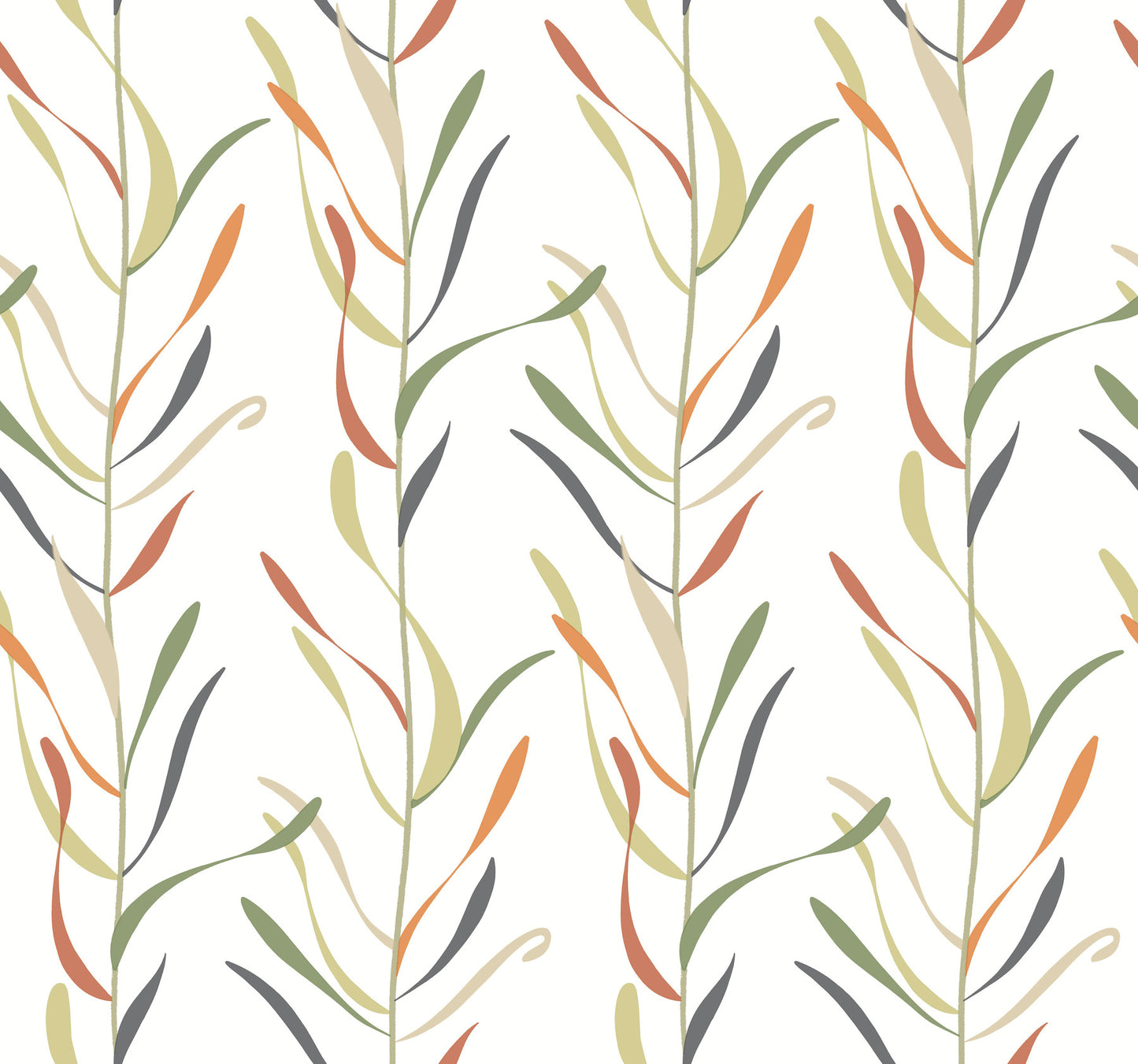 York Wallcoverings Blues II Chloe Vine Sienna Wallpaper  Stripes Greens   - GO8321