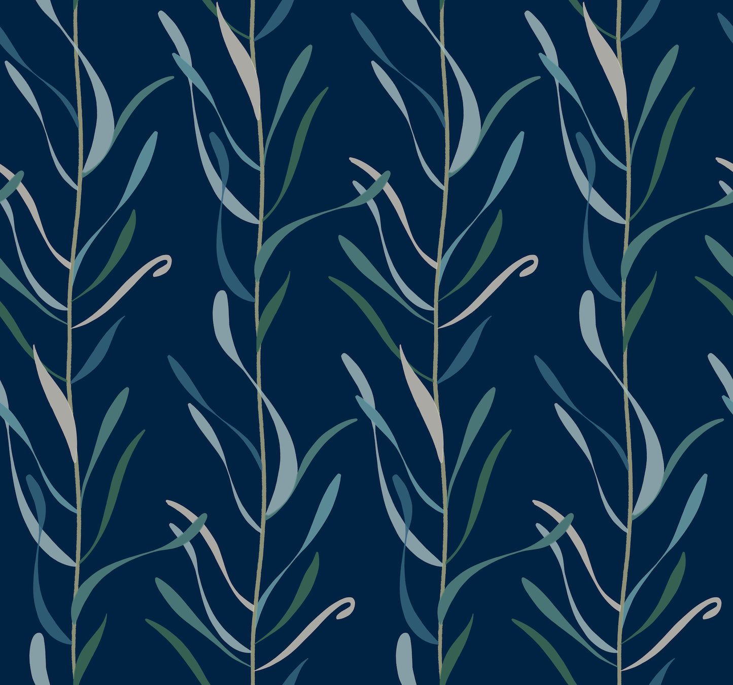 York Wallcoverings Greenhouse Chloe Vine Indigo Wallpaper  Stripes Blues   - GO8324