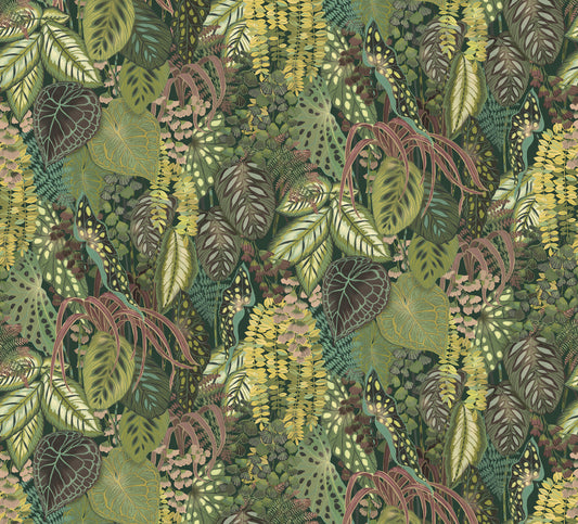 York Wallcoverings Grasscloth and Natural Resource Greenery Jade Wall Mural  Tropical Greens   - GO8331M