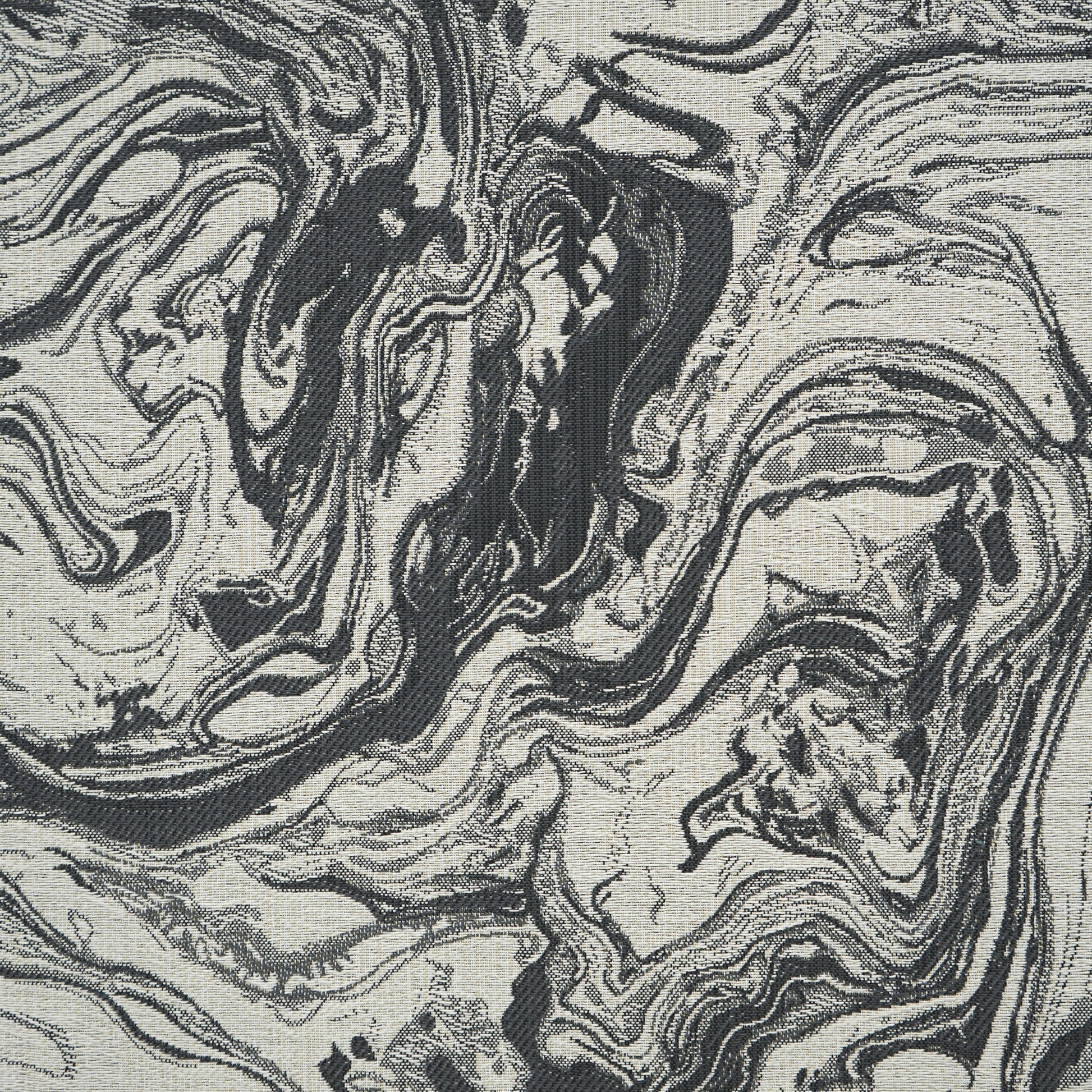 Marbled creme, beige, grey and silver textured fabric with a swirling abstract pattern.