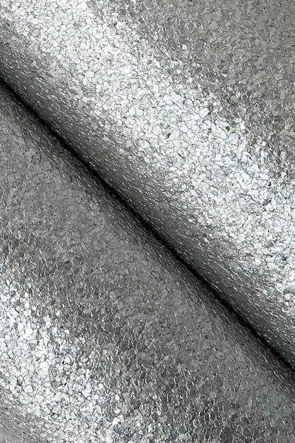 York Wallcoverings Grasscloth Resource Terra Mica Silver Wallpaper Traditional Raised Prints Greys   - GR1013