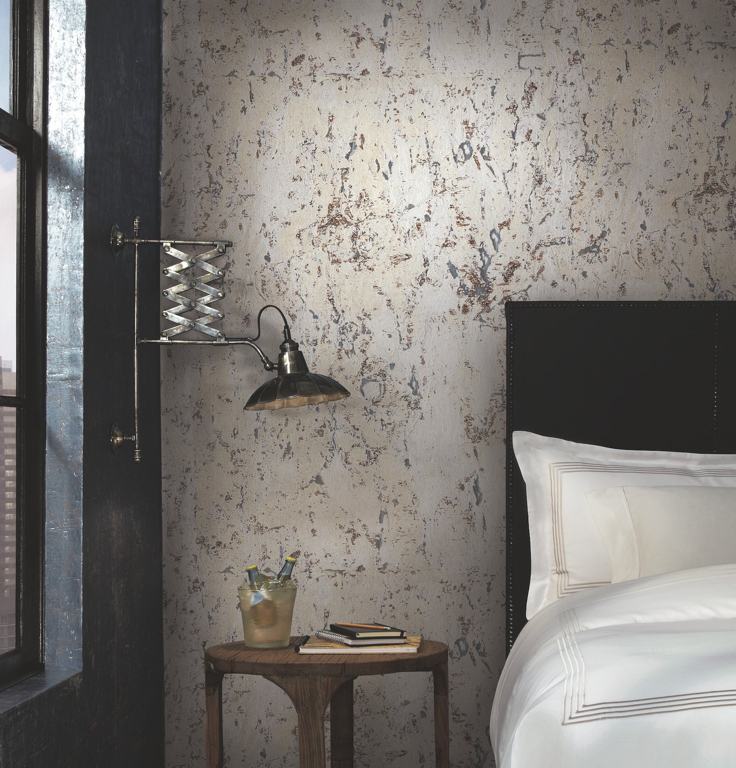 York Wallcoverings Best Sellers Cork White Wallpaper   Whites and Off-Whites   - GR1092