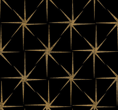 York Wallcoverings Grandmillennial Evening Star Black Wallpaper  Geometrics Blacks   - GR5941