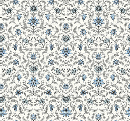 York Wallcoverings Blues II Vintage Blooms Blue Wallpaper Florals & Flowers Florals & Flowers Blue   - GR5981