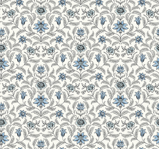 York Wallcoverings Grandmillennial Vintage Blooms Blue Wallpaper  Florals and Flowers Blues   - GR5981
