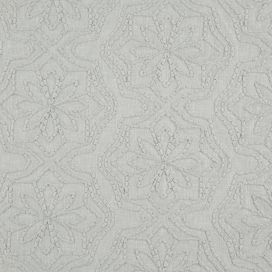 JF Fabrics GRETA 60 Fabric Transitional,Contemporary,Floral,Metallic Blue   - 8165360 J8721