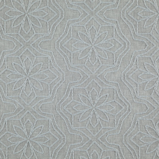 JF Fabrics GRETA 62 Fabric Transitional,Contemporary,Floral,Metallic Blue   - 8165362 J8721