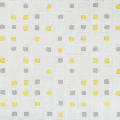 KRAVET BASICS PRINT SMALL SCALE WHITE,YELLOW,GREY   - GRIDWORK.411.0