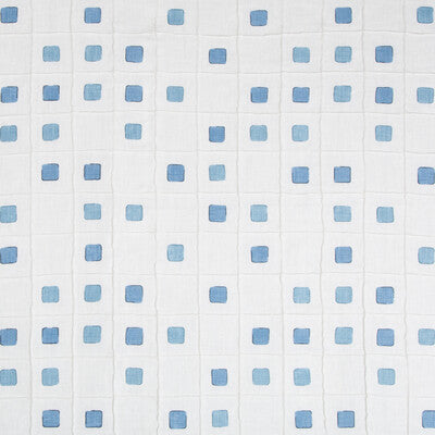 KRAVET BASICS PRINT SMALL SCALE WHITE,BLUE,   - GRIDWORK.5.0