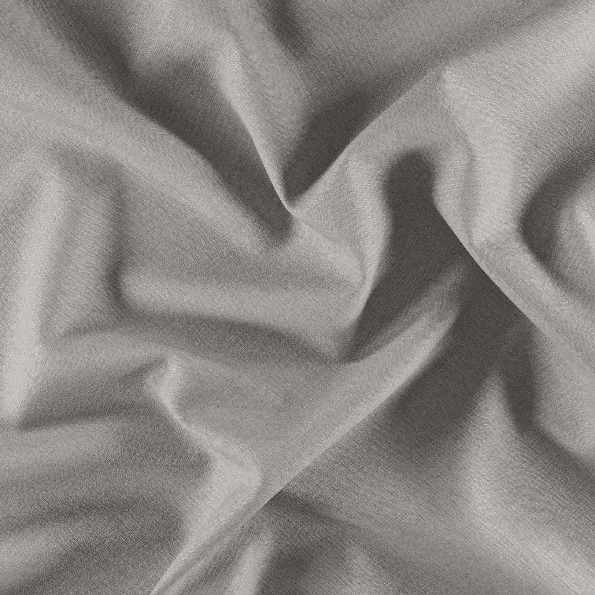 Light gray chenille fabric with soft drape and subtle texture.