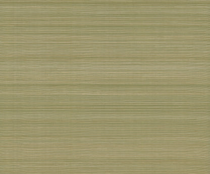 Olive-green grasscloth wallpaper with a natural woven texture and subtle horizontal pattern.