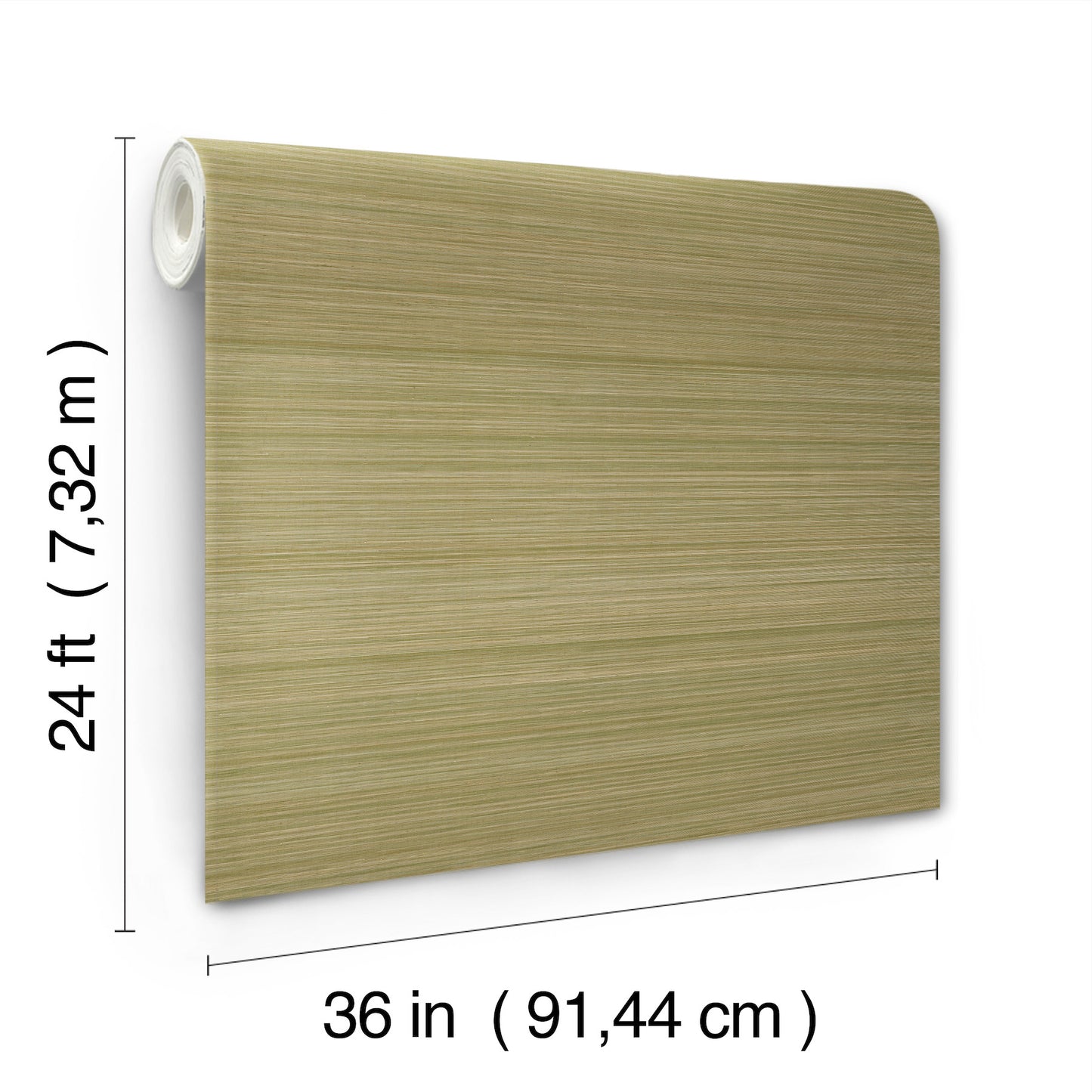 Beige grasscloth Moss wallpaper roll with natural woven texture, 36 in wide x 24 ft long.