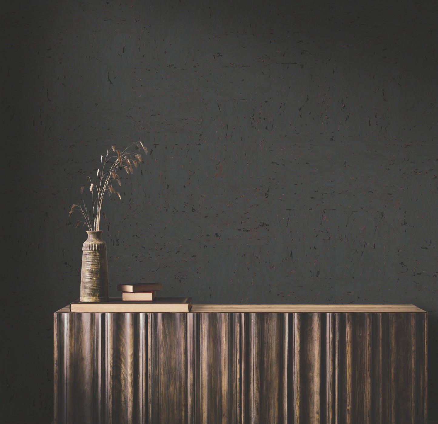 York Wallcoverings Ronald Redding Caldera Cork Dark Grey Wallpaper Cork Naturals Dark Grey  Wallpaper - GRL88368