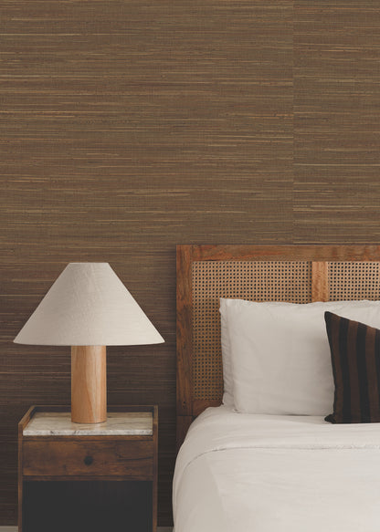 York Wallcoverings Ronald Redding Multicolored Hemp Brown Wallpaper Grasscloth Naturals Brown  Wallpaper - GRL88376