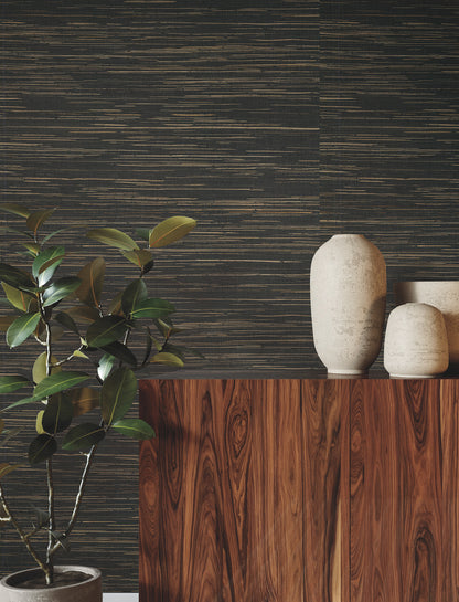 York Wallcoverings Ronald Redding Multicolored Hemp Gunmetal Wallpaper Grasscloth Naturals Gunmetal  Wallpaper - GRL88379