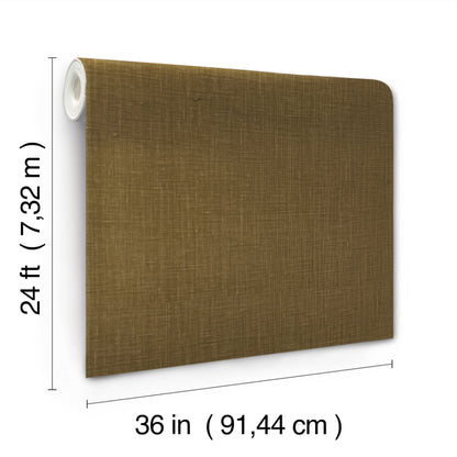 Brown linen-textured fabric wall panel with roll core on top-left; 36 in wide by 24 ft tall.
