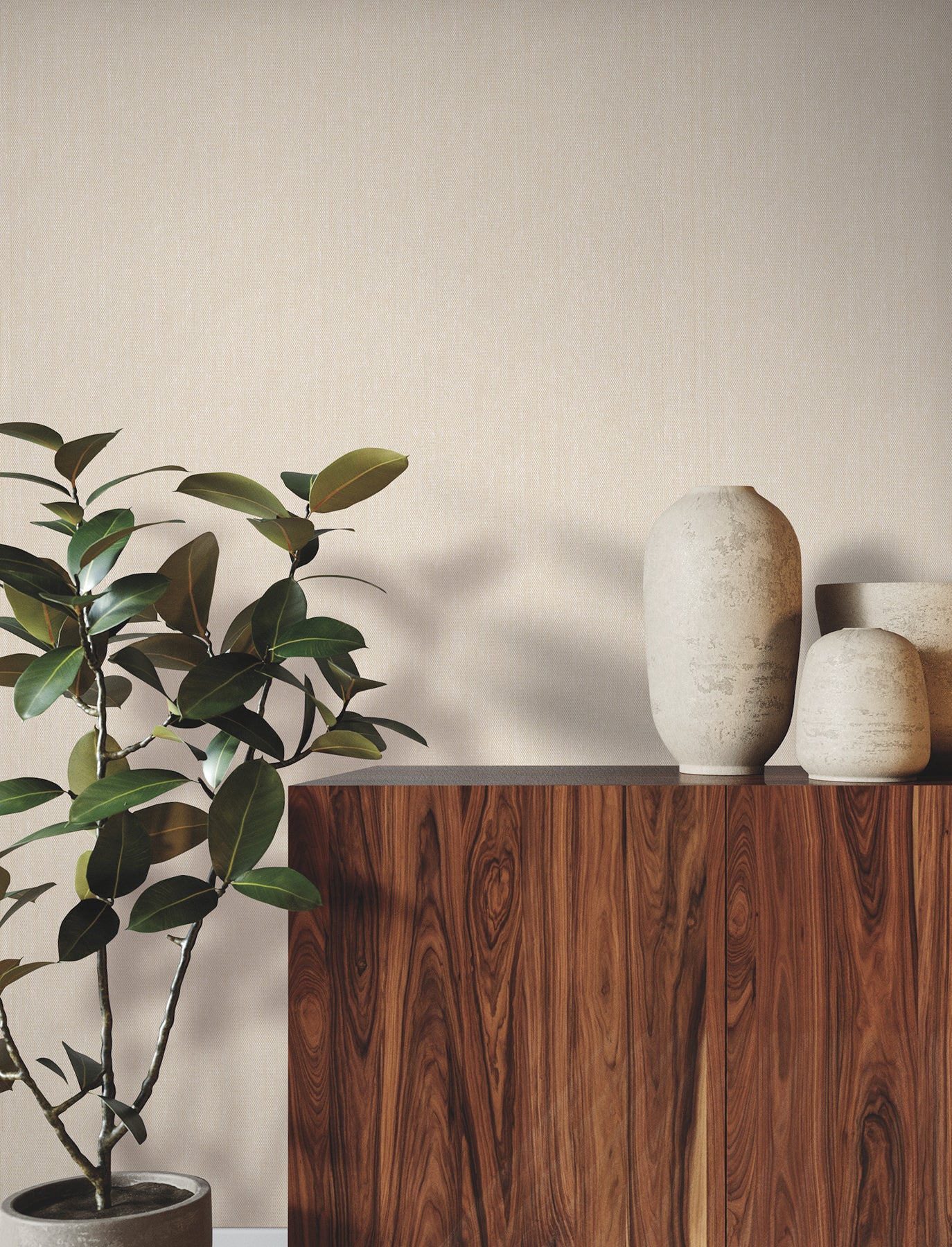 Vanilla Swirl wallpaper with a subtle paperweave texture on a neutral background