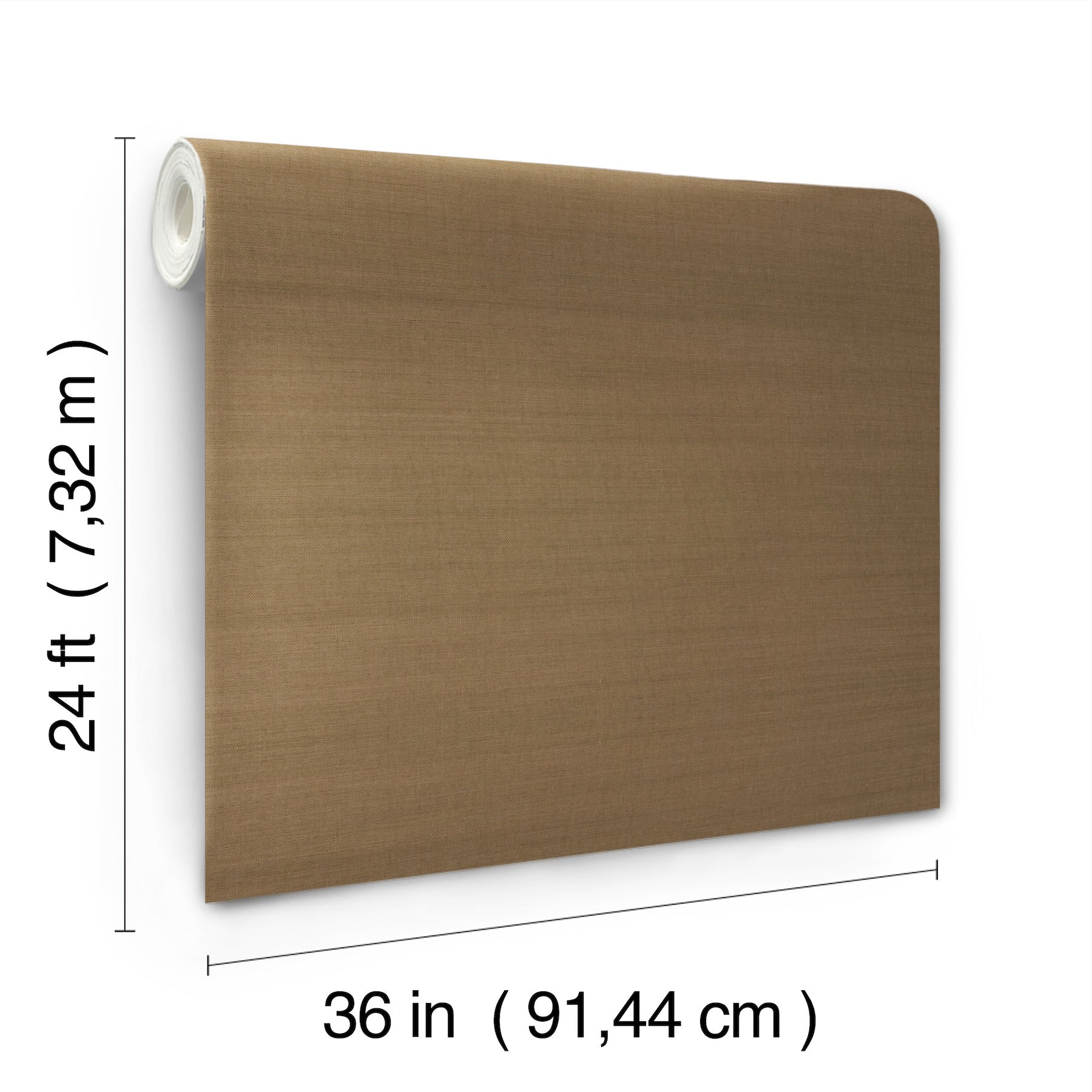 Brown Toffee grasscloth wallpaper roll, 36 in wide by 24 ft long