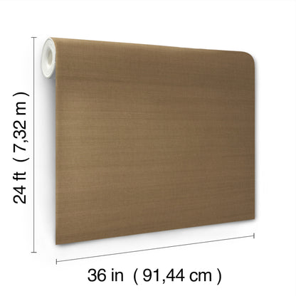 Brown Toffee grasscloth wallpaper roll, 36 in wide by 24 ft long