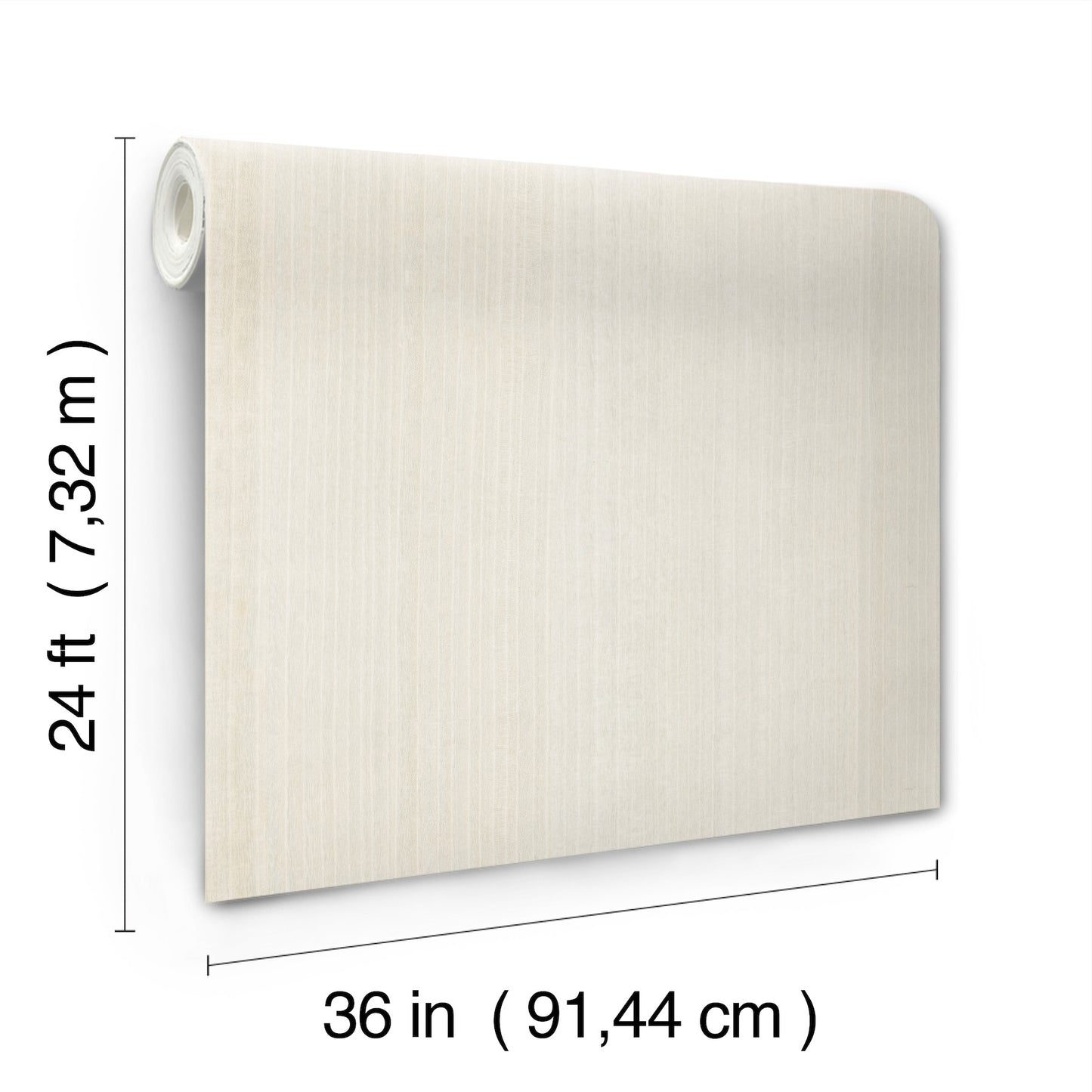 Beige wood veneer Magnolia wallpaper roll, 36 in wide and 24 ft long, with a subtle brushed finish.