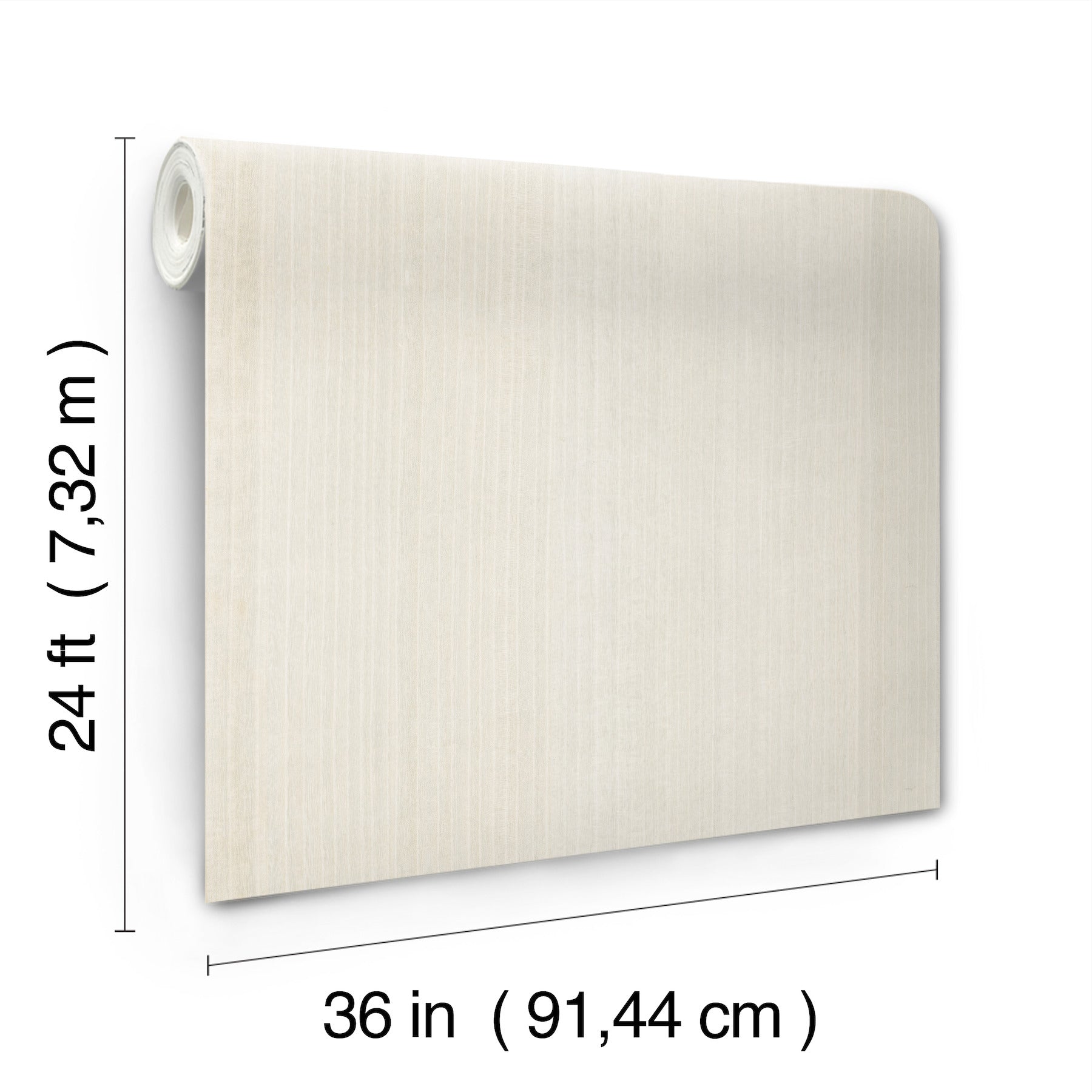 Beige wood veneer Magnolia wallpaper roll, 36 in wide and 24 ft long, with a subtle brushed finish.