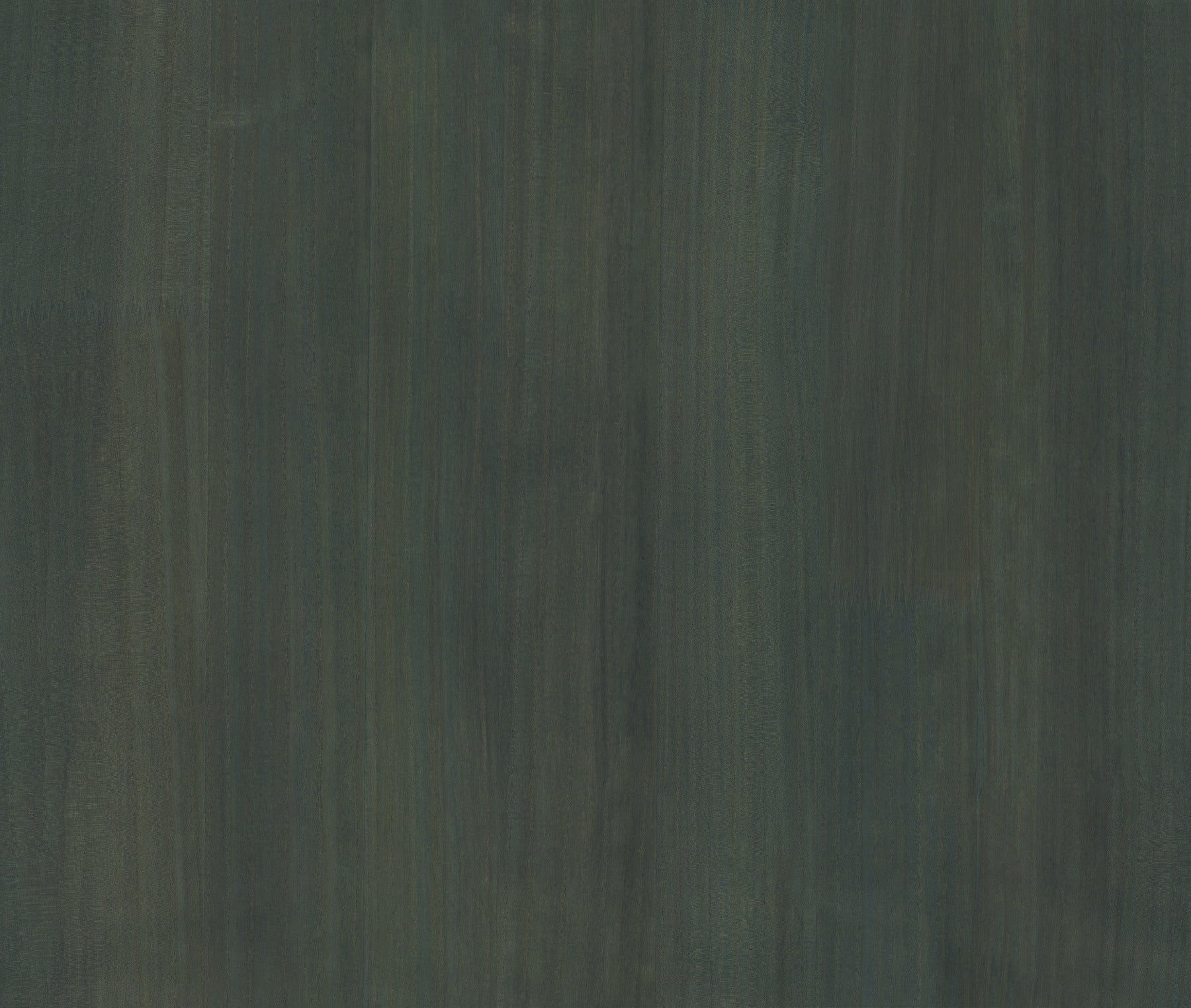 Dark green-gray Verdigris wood veneer wallpaper with vertical wood grain and matte finish.