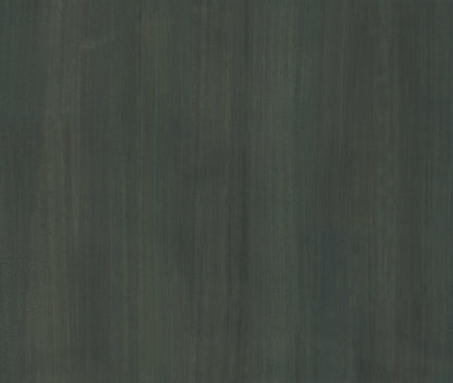 Dark green-gray Verdigris wood veneer wallpaper with vertical wood grain and matte finish.
