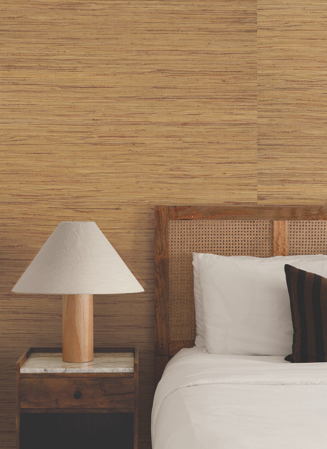 York Wallcoverings Ronald Redding Multicolored Hemp Dorset Gold Wallpaper Grasscloth Naturals Dorset Gold  Wallpaper - GRL88469