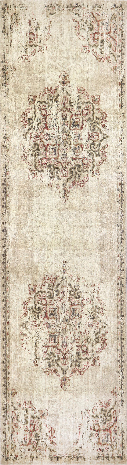 Traditional runner rug, 2' x 8', Gossamer pattern.