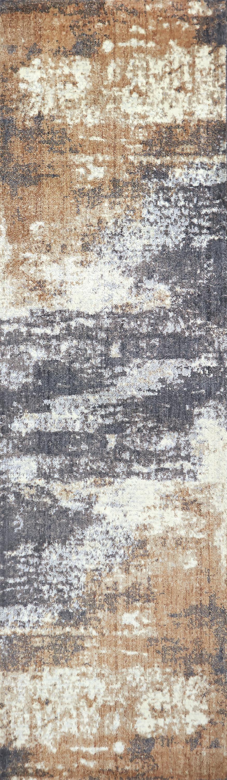 Contemporary rug runner, 2' x 8', visible texture.