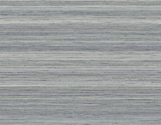 Seabrook Designs Linen & Silk Textures Meiya Stria Contemporary Blues Matte Sidewall - GT30405